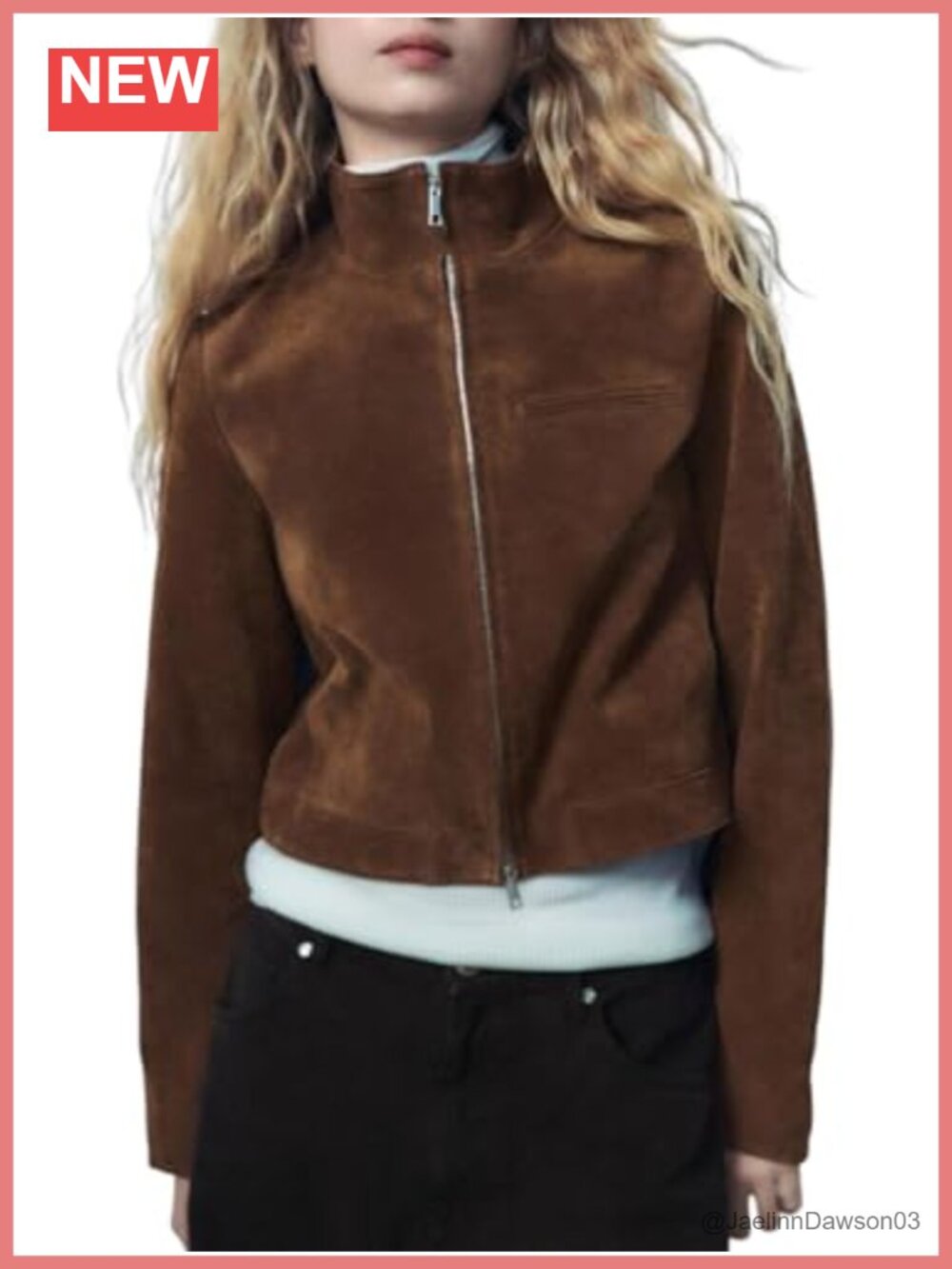 Faux Suede Cropped Zip Up Jacket Womens Moto Biker Short Coat